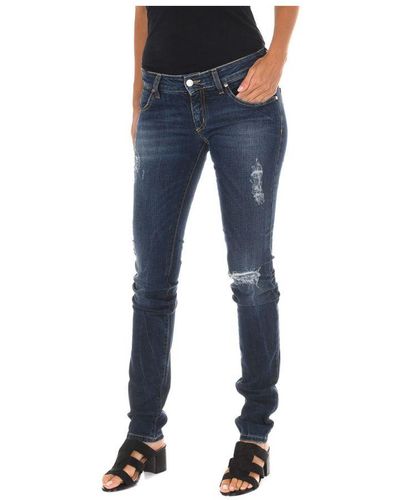 Met Lange Jeansbroek Voldaan - Blauw