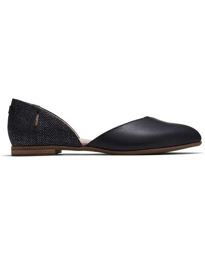 TOMS Julie D'Orsay Flat Shoes Leather - Black