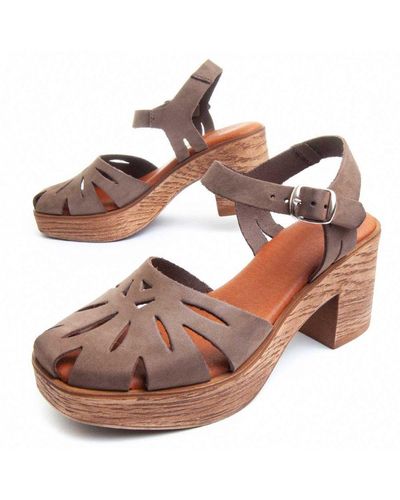Purapiel Heel Sandal Purasandal22 In Brown Leather