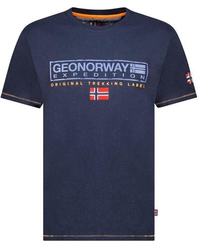 GEOGRAPHICAL NORWAY Short Sleeve T-Shirt Sy1311Hgn - Blue