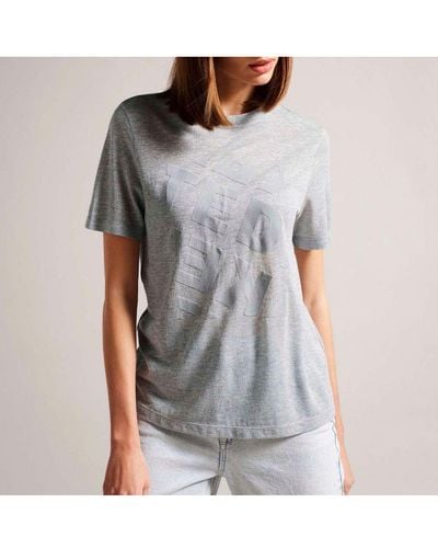 Ted Baker Womenss Tedin Graphic T-Shirt - Grey