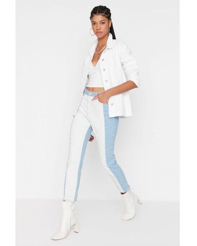 Trendyol Vrouwen Hoge Taille Mama Jeans - Wit