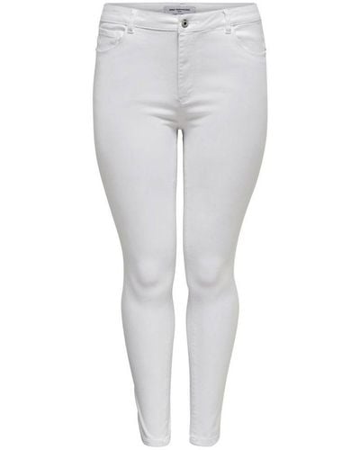 Only Carmakoma High Waist Skinny Fit Jeans Caraugusta Wit - Grijs