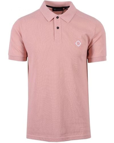 Ma Strum Men's Pique Polo Shirt In Pink - Roze