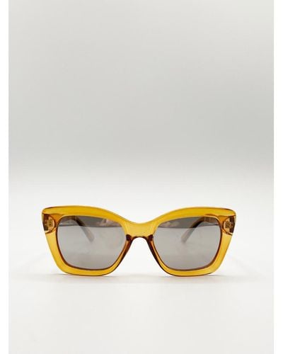 SVNX Crystal Mustard Cateye Sunglasses - Metallic