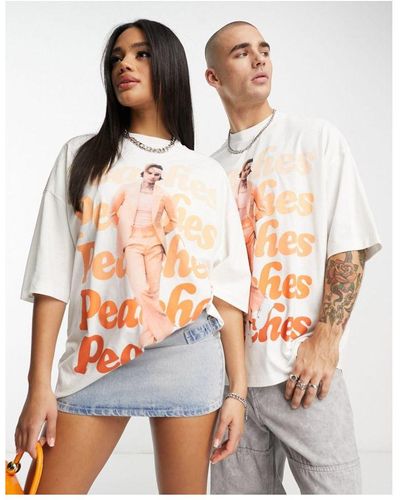 ASOS Unisex Oversized T-shirt With Justin Bieber Print - White