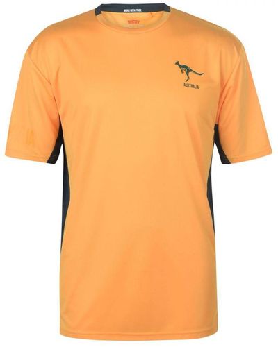 Rugby World Cup Poly T Shirt Short Sleeve Tee Top - Orange