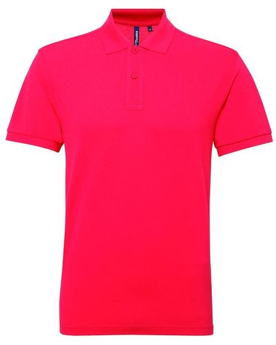 Asquith & Fox Short Sleeve Performance Blend Polo Shirt (Hot) - Pink