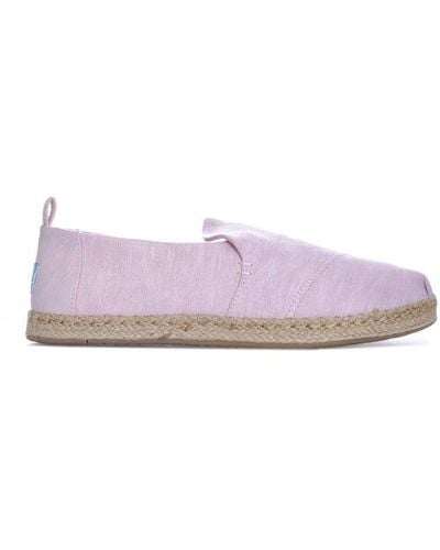TOMS Womenss Chambray Deconstructed Espadrille Court Shoes - Purple