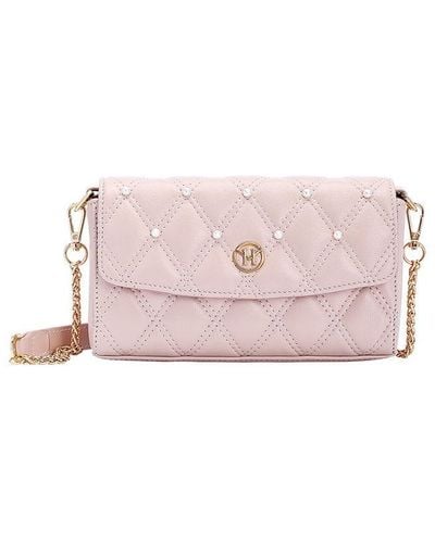 Victoria Hyde London Pearl Quilted Shoulder Bag Leather - Pink