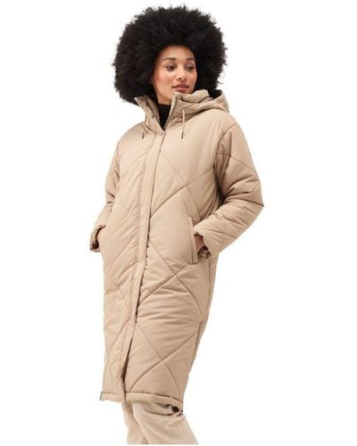 Regatta Cambrie Insulated Padded Longline Jacket Coat - Natural