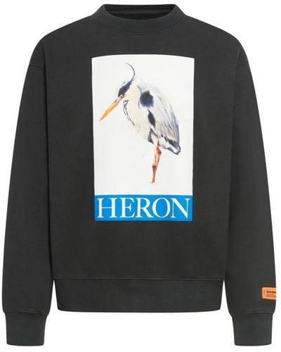 Heron Preston Bird Painted Crewneck Sweatshirt - Black