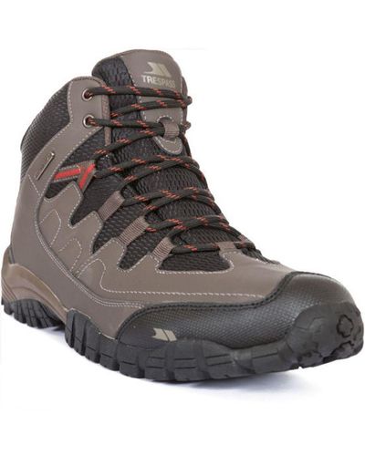 Trespass Finley Mid Cut Pu Mesh Waterproof Walking Hiking Boots - Brown