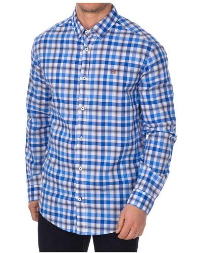 Napapijri Grinnel Overhemd Met Lange Mouwen - Blauw