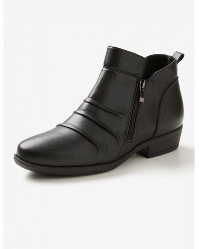 RIVERS Oft Gennifa Ruched Ankle Boot - Black