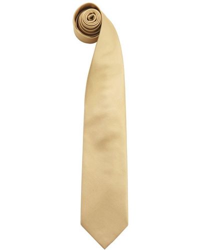 PREMIER Mode "kleuren" Work Clip On Tie (pakket Van 2) (goud) - Metallic