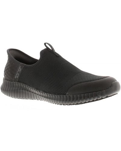 Skechers Safety Shoes Trainers Cessnock Gwynedd Slip On - Black