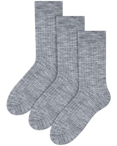Steve Madden 3 Pairs Multipack Alpaca Wool Socks - Grey