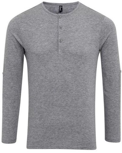 PREMIER Long John Roll Sleeve T-Shirt ( Marl) - Grey