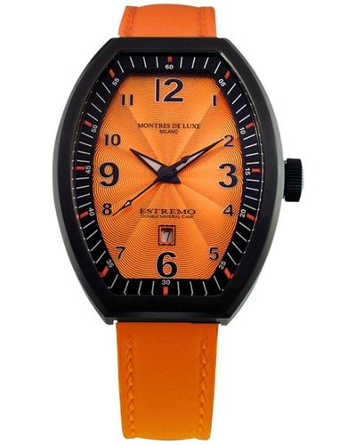 Montres De Luxe Estremo Lady Watch Leather - Orange