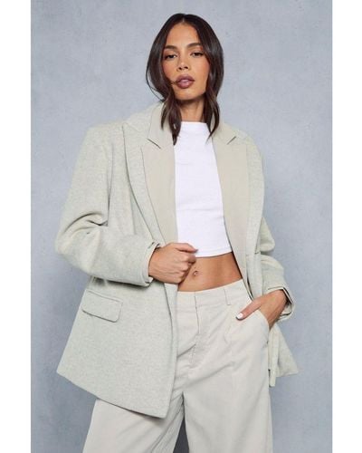 MissPap Premium Wool Look Oversized Jacket - Grey