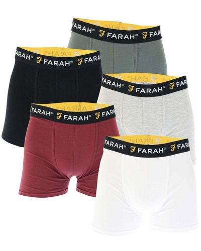 Farah Gavier 5 Pack Boxer Shorts - Multicolour