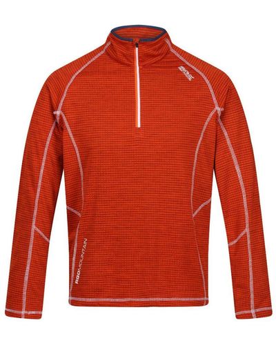 Regatta Yonder Quick Dry Moisture Wicking Half Zip Fleece Jacket - Red