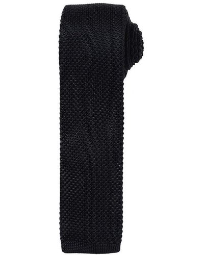 PREMIER Adult Slim Knitted Tie () - Black