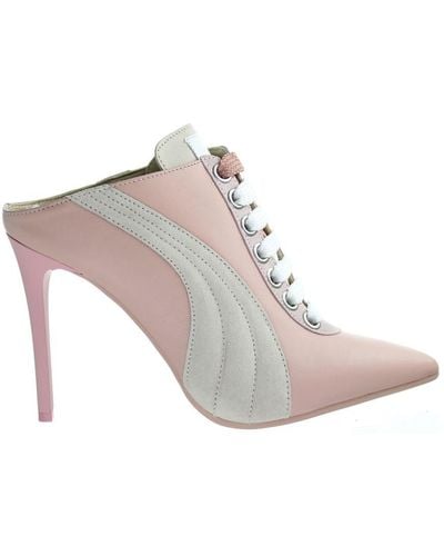 PUMA Mule Heels Pink Shoes Leather - White