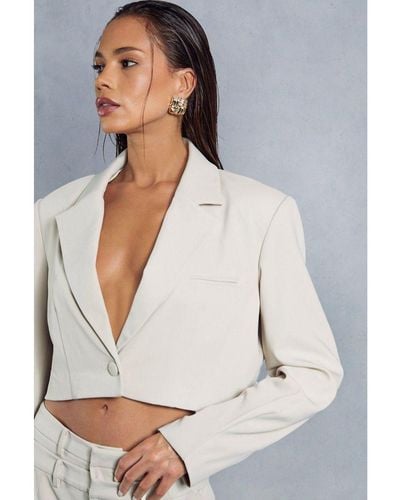 MissPap Tailored Oversized Boxy Blazer Cotton - Grey