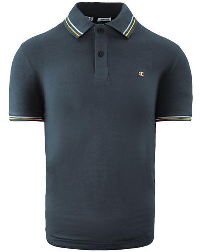 Champion Heritage Fit Navy Polo Shirt Cotton - Blue