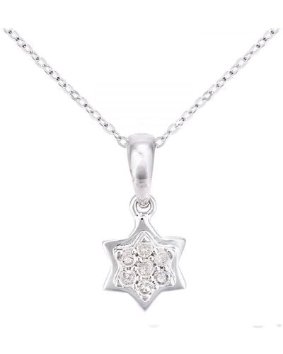 DIAMANT L'ÉTERNEL 9Ct Diamond Star Pendant Necklace Of Length 46Cm - White