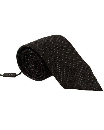 Dolce & Gabbana Polka Dots Adjustable Silk Tie - Black