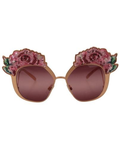 Dolce & Gabbana Rose Sequin Embroidery Dg2202 Sunglasses Metal - Red