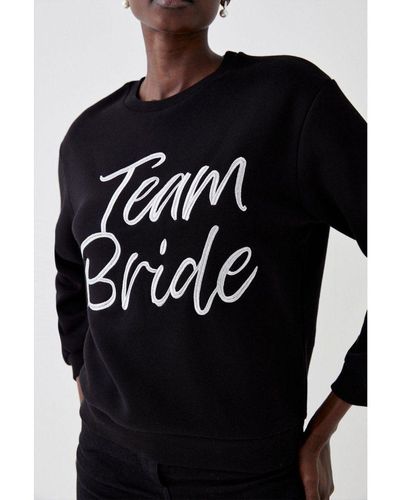 Coast Team Bride Embroidered Sweatshirt Cotton - Black