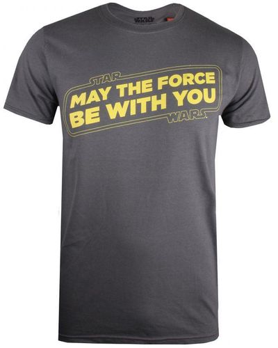 Star Wars Force Slogan T-Shirt Cotton - Grey