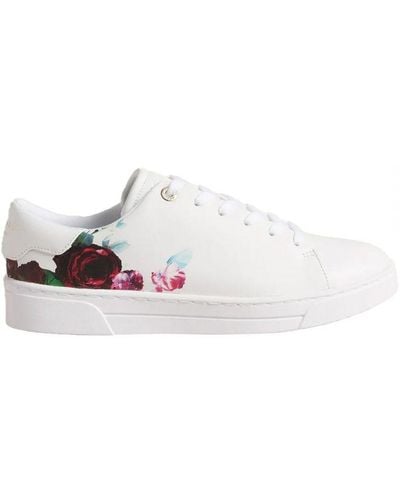 Ted Baker Artile Rose Print Trainers - White