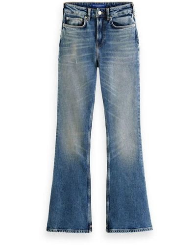 Scotch & Soda High Waist Flared Jeans The Charm Flared Jeans — Love In Light Denim - Blauw