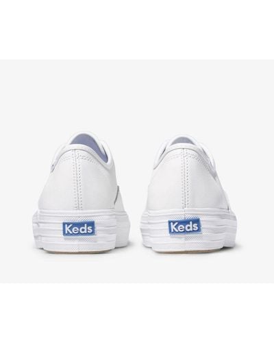 Keds Triple Cvo Eyelet Fashion Trainer White With Rubber Outsole Canvas