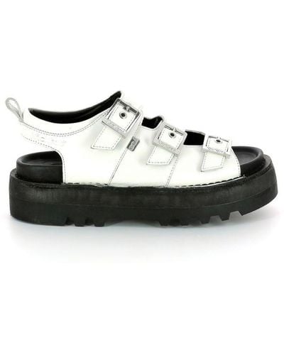 Kickers Knox Lo White/black Sandals Leather