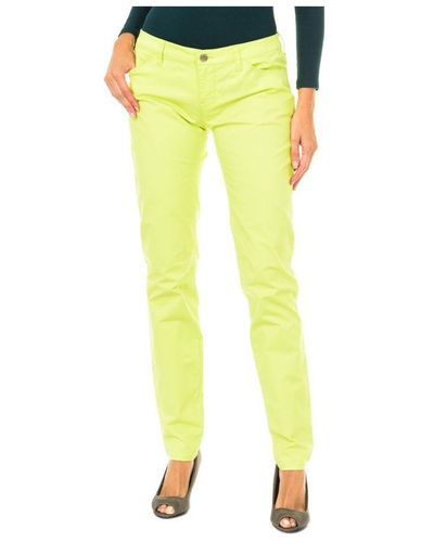 Armani Long Stretch Fabric Trousers 3Y5J06-5Nxyz - Yellow