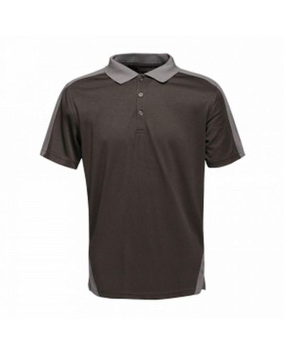 Regatta Contrast Coolweave Polo Shirt (zwart/seal Grijs)