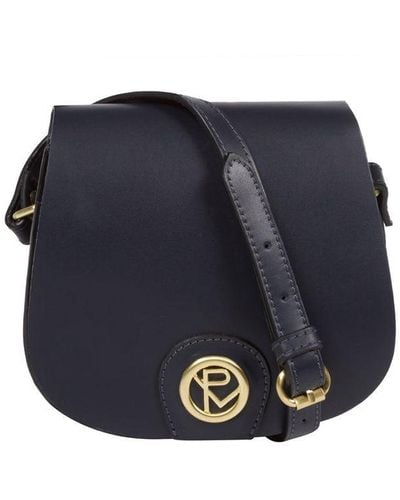 Pure Luxuries 'torver' Navy Leather Cross Body Bag - Blue