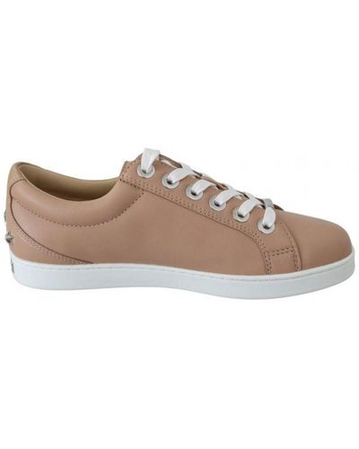 Jimmy Choo Powder Pink Leather Cash Trainers
