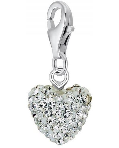 Amor Charm For Ladies, 925 Sterling, Crystal Glass - White