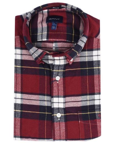 GANT D2.Reg Ut Flannel Check Shirt Plumped - Red