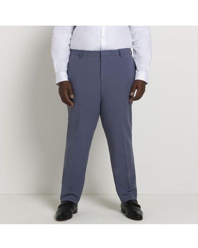 River Island Suit Trousers Big & Tall Skinny Fit - Blue