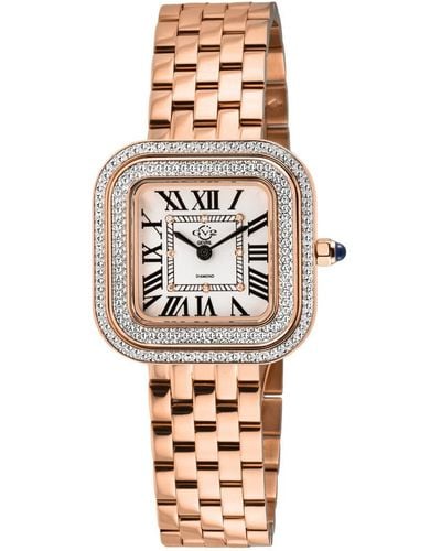 Gv2 Bellagio Swiss Made Diamond- Dial, Iprg Bracelet Watch - Metallic