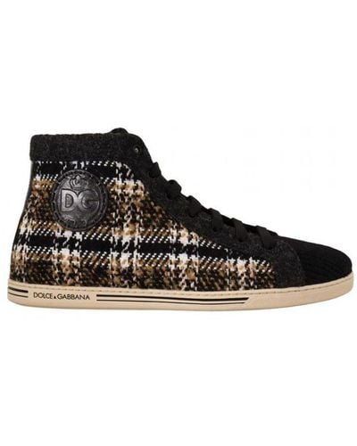 Dolce & Gabbana Wool Cotton High Top Trainers - Black