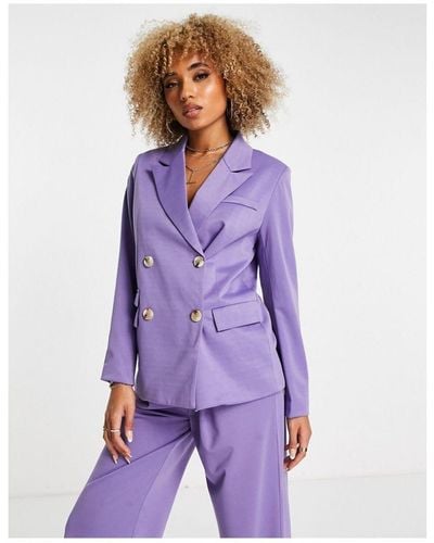 UNIQUE21 Boxy Oversized Blazer Co Ord - Purple